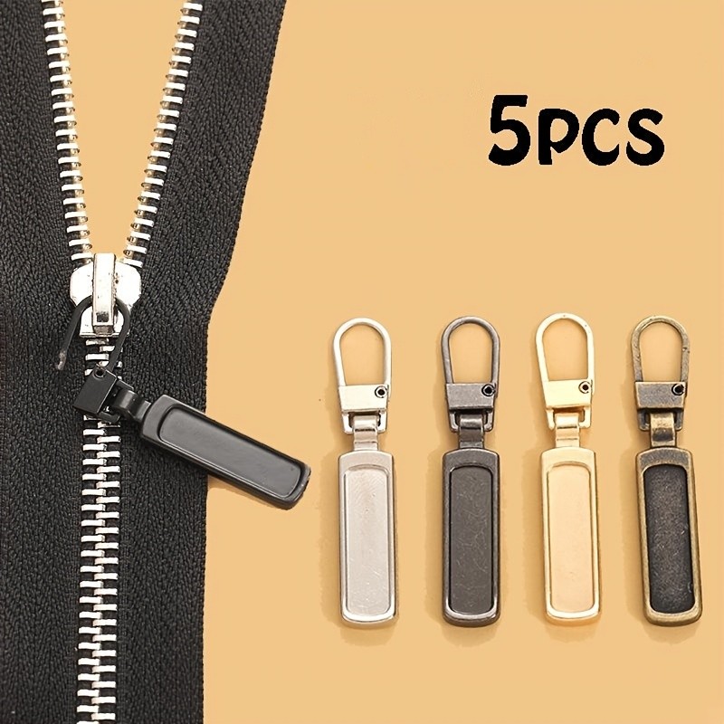 5 Pcs Detachable Metal Zipper Pullers For Zipper Sliders Head Zippers Repair, Sewing Notions