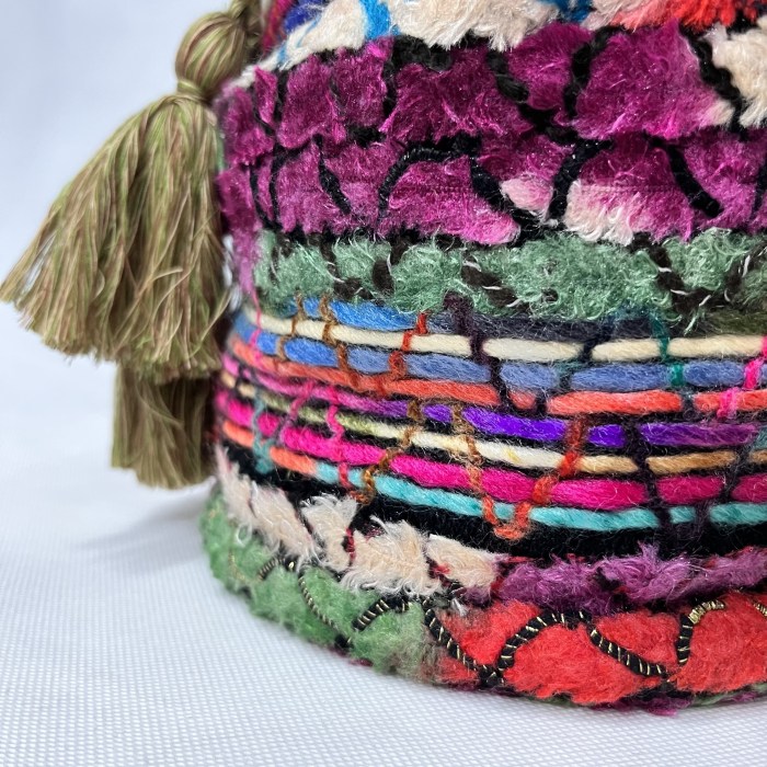 Bohemian Woven Crossbody Bag Color Contrast Bucket Bag, Ethnic Style Drawstring Purse With Tassel