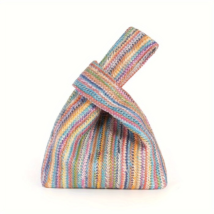 Women's Mini Casual Vacation Woven Handbag, Stylish Straw Daily Use Satchel Bag For Shopping