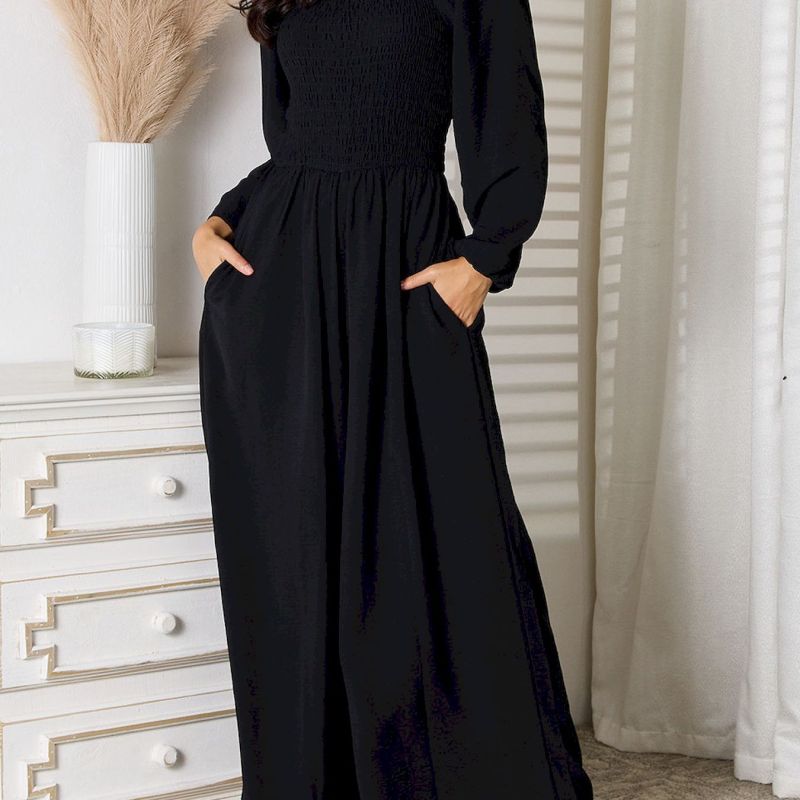 Square Neck Jumpsuit with Pockets