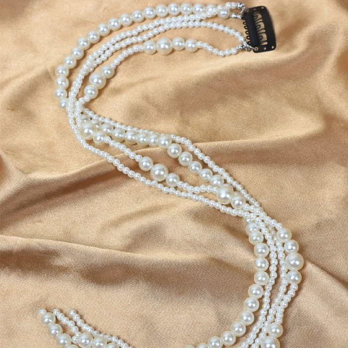 4pcs Faux Pearl Braiding Hair Chain Sweet Hair Ropes Hair Styling Hair Accessories For Women Female