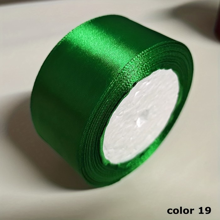 1 Roll 25 Yards Colored Satin Ribbon Rose Butterfly Bow Making Ribbon Cake Christmas Holiday Decoration Ribbon 4cm Wide