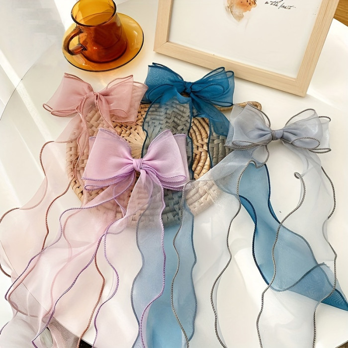 1 Roll, Sheer Wired Organza Ribbon Floral Ribbon For Gift Wrapping, Bouquet Wrapping, Decoration, Chiffon Ribbon With Golden Edge For Gift Wrapping, DIY Crafts Bouquet, Ribbons For Bouquets, Craft Supplies, Fabric, Handmade Wedding Bouquets Material