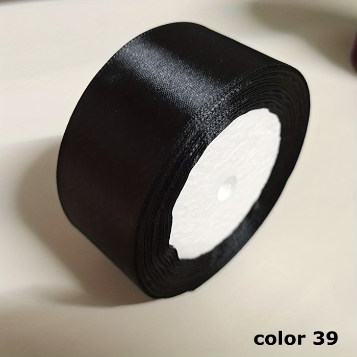1 Roll 25 Yards Colored Satin Ribbon Rose Butterfly Bow Making Ribbon Cake Christmas Holiday Decoration Ribbon 4cm Wide