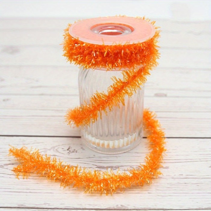 1 Rolls, Halloween Tinsel Ribbon Metallic Garland Tinsel Garland Halloween Metallic Tinsel Ribbon Glitter Tinsel Ribbon Party Decor Supplies