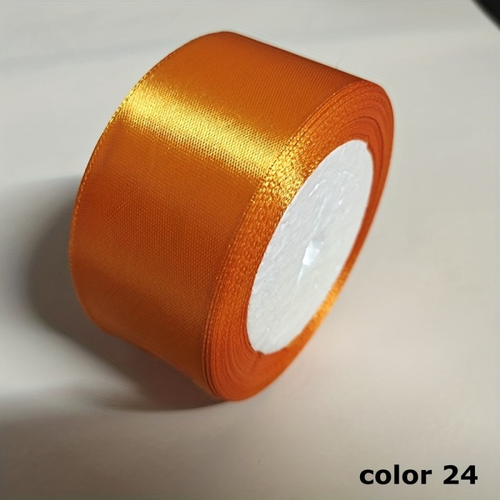 1 Roll 25 Yards Colored Satin Ribbon Rose Butterfly Bow Making Ribbon Cake Christmas Holiday Decoration Ribbon 4cm Wide