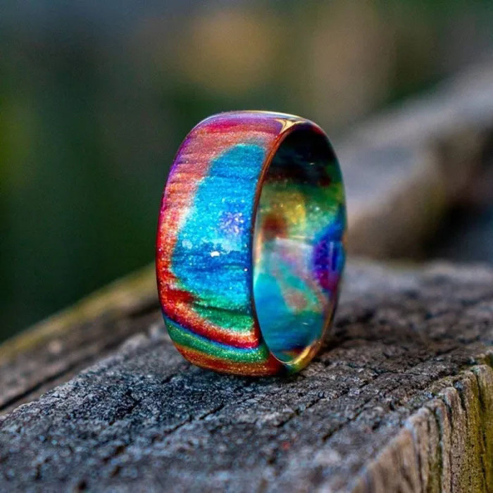 Boho Style Band Ring Rainbow Color Or Sunset Color Make Your Call Suitable For Men And Women Match Daily Outfits