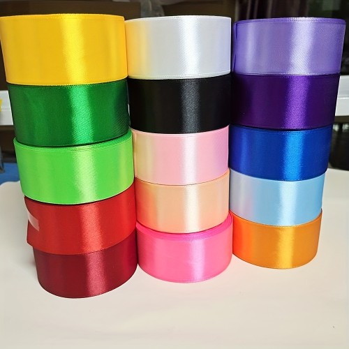 1 Roll 25 Yards Colored Satin Ribbon Rose Butterfly Bow Making Ribbon Cake Christmas Holiday Decoration Ribbon 4cm Wide