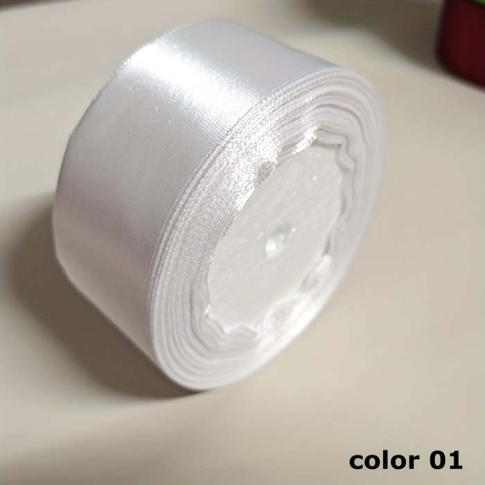 1 Roll 25 Yards Colored Satin Ribbon Rose Butterfly Bow Making Ribbon Cake Christmas Holiday Decoration Ribbon 4cm Wide
