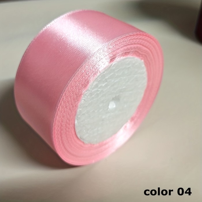 1 Roll 25 Yards Colored Satin Ribbon Rose Butterfly Bow Making Ribbon Cake Christmas Holiday Decoration Ribbon 4cm Wide