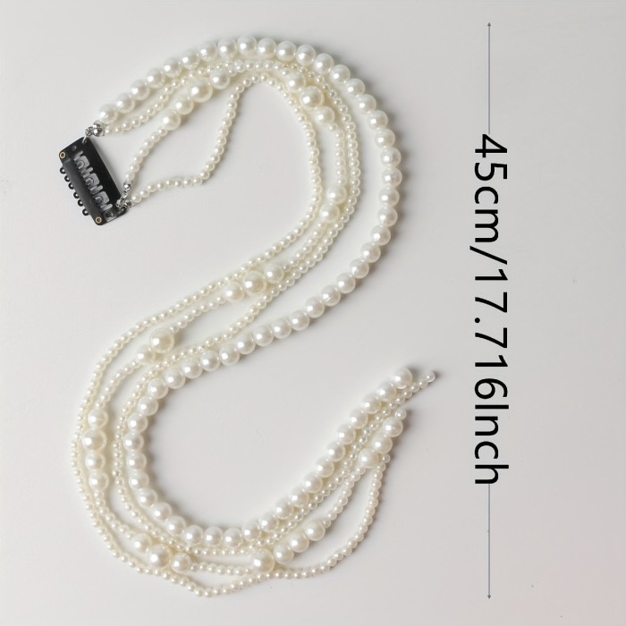 4pcs Faux Pearl Braiding Hair Chain Sweet Hair Ropes Hair Styling Hair Accessories For Women Female