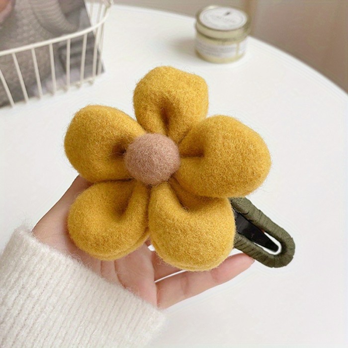 1pc Fabric Cute Flower Hair Clip, Large Hair Multi Ponytail Clip Headwear For Women, Ideal choice for Gifts For King's Day