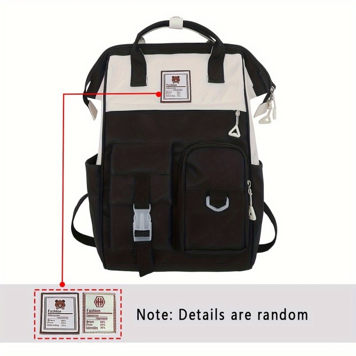 Trendy Japanese-Style Preppy Backpack - Large Capacity, Colorblock Design - Durable & Stylish School Rucksack for Women - Perfect Daily Use for Students