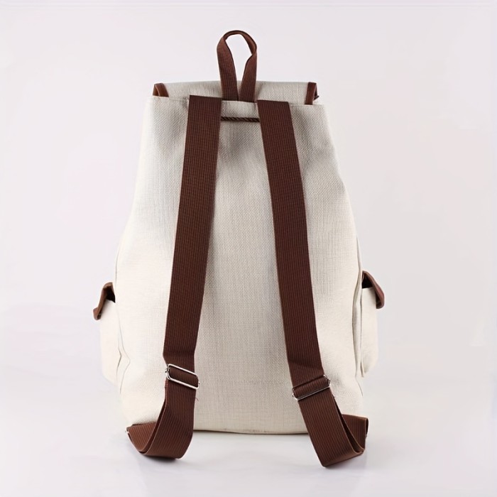 Cute Panda Flap Drawstring Casual Backpack, Portable Sport Bag With Side Pockets, Durable Backpack For Students