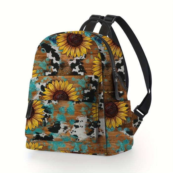 Mini Backpack Small Bag, Versatile Sunflower Campus Backpack