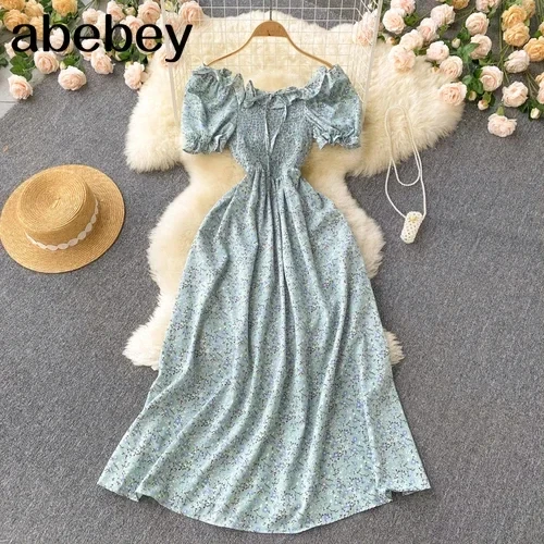 Fashion Floral Robe Print Ruffle  Bohemian Sexy Casual Elegant Strapless Maxi Dresses