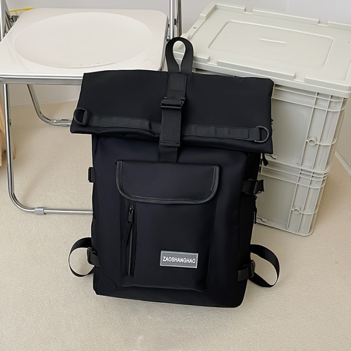 Large Capacity Backpack, Fashionable Unisex Travel And Daily Commute Bag With Adjustable Shoulder Straps, Nylon Casual Style Bag For Sports