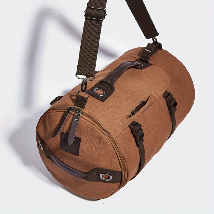 Urban Traveler's Choice: Stylish Men's Canvas Backpack - Large Capacity, Durable Cotton, Ideal for Daily & Outdoor Use