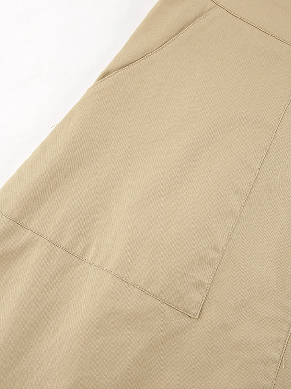 A-Line High Waisted Solid Color Split-Joint Skirts