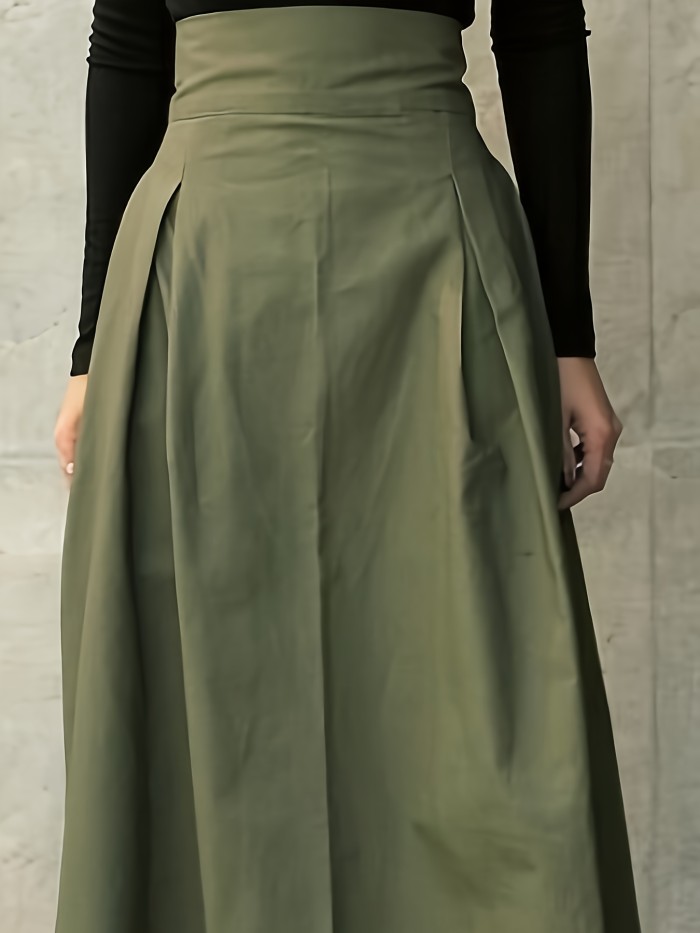 Chic High Tie Waist Pleated Midi Skirt - Flattering A-Line Design for Spring & Fall - Timeless Style, Premium Quality Womens Clothing