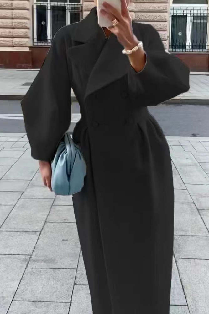 Elegant Solid Color Turndown Collar Outerwear(9 Colors)