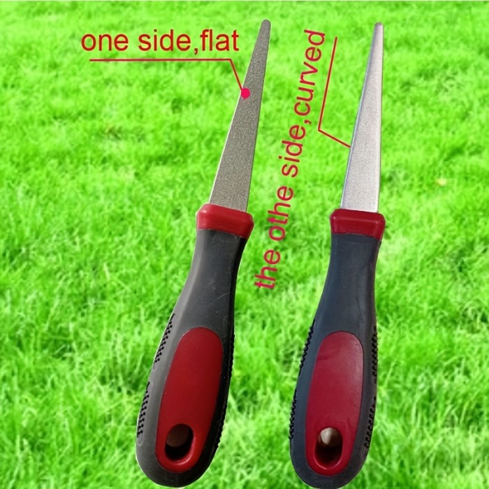 1pc Diamond Sharpening File For Scissors, Knives And Garden Tools, 2-Sided Flat And Curved