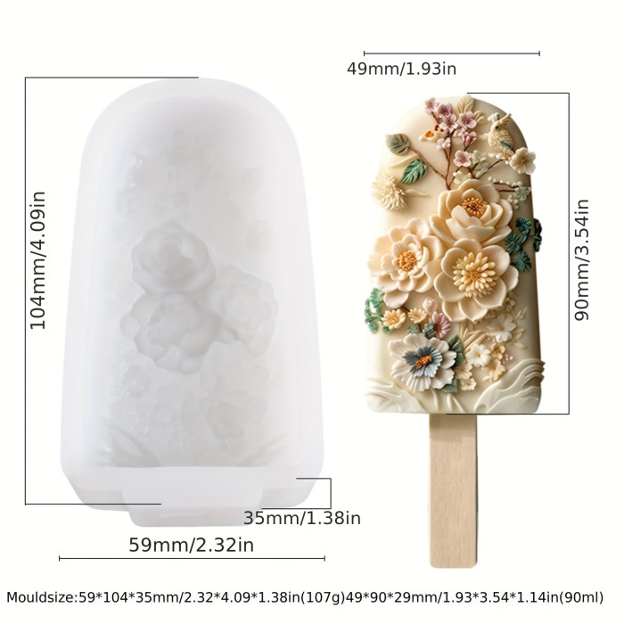 4PC New Literary Flower Baking Mould Can Be Used For Chocolate Fudge BPA Free Homemade Popsicle Moulds Halloween Christmas Party Treats Handmade Fine Drip Silicone Moulds Craft Artwork