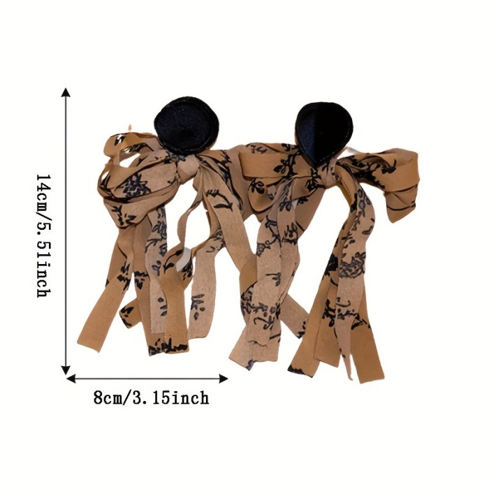 Exaggerated Fabric Bow Design Dangle Earrings Classic Vacation Style Trendy Holiday Ear Ornaments