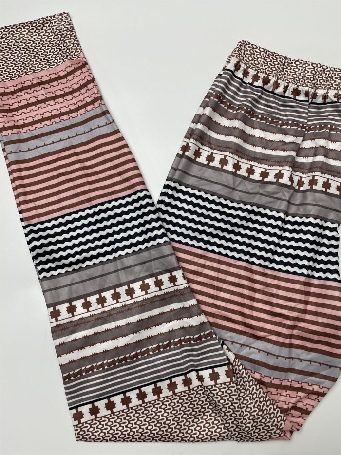 Stretchy High-Waisted Striped Leggings for Women - Soft, Breathable, Four-Way Stretch, Casual, Skinny Fit, Comfortable, Everyday Wear, Women's Clothing