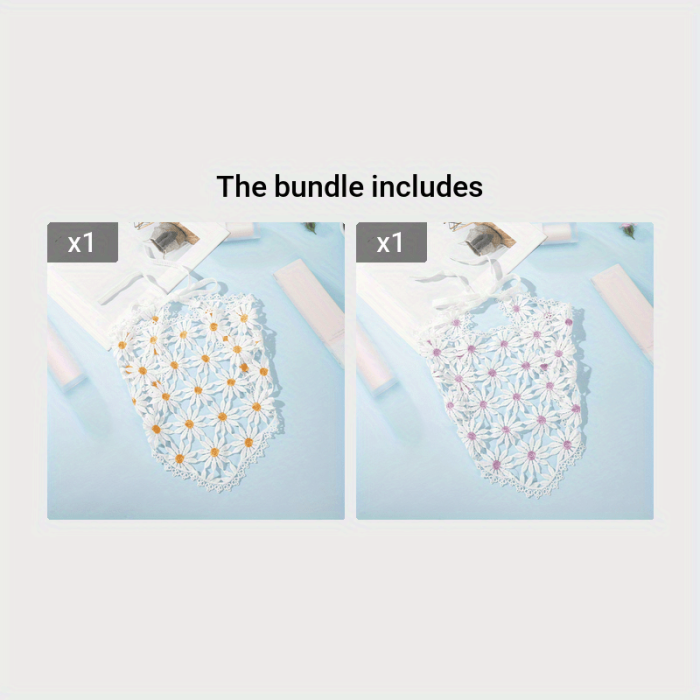 Triangle Crochet Bandana Headband - Boho Floral Embroidered Kerchief for Women - Daily Holiday Use, Hollow Out Design, Soft Fabric, One-Size-Fits-Most