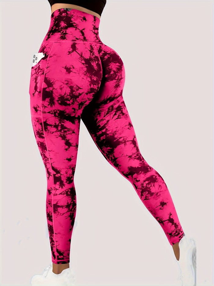 Tie Dye High Waist Yoga Leggings - Sculpting, Butt Lifting, Tummy Control, Moisture-Wicking, Four-Way Stretch Fitness Pants for Women - Wide Waistband, Comfortable, Sweat-Resistant, Perfect for Gym, Sports, Running, and Yoga Workout