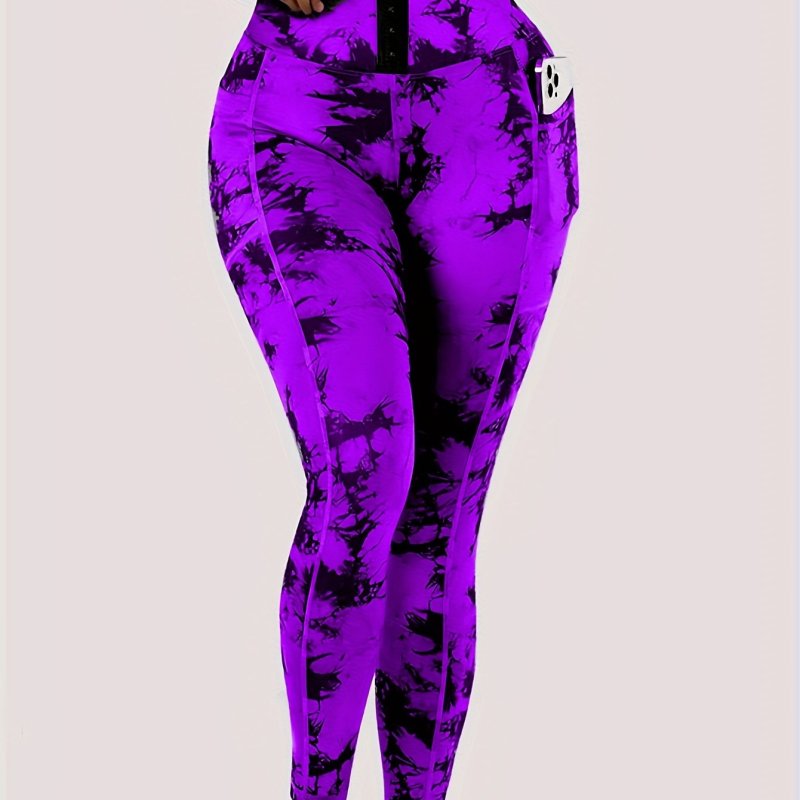 Tie Dye High Waist Yoga Leggings - Sculpting, Butt Lifting, Tummy Control, Moisture-Wicking, Four-Way Stretch Fitness Pants for Women - Wide Waistband, Comfortable, Sweat-Resistant, Perfect for Gym, Sports, Running, and Yoga Workout