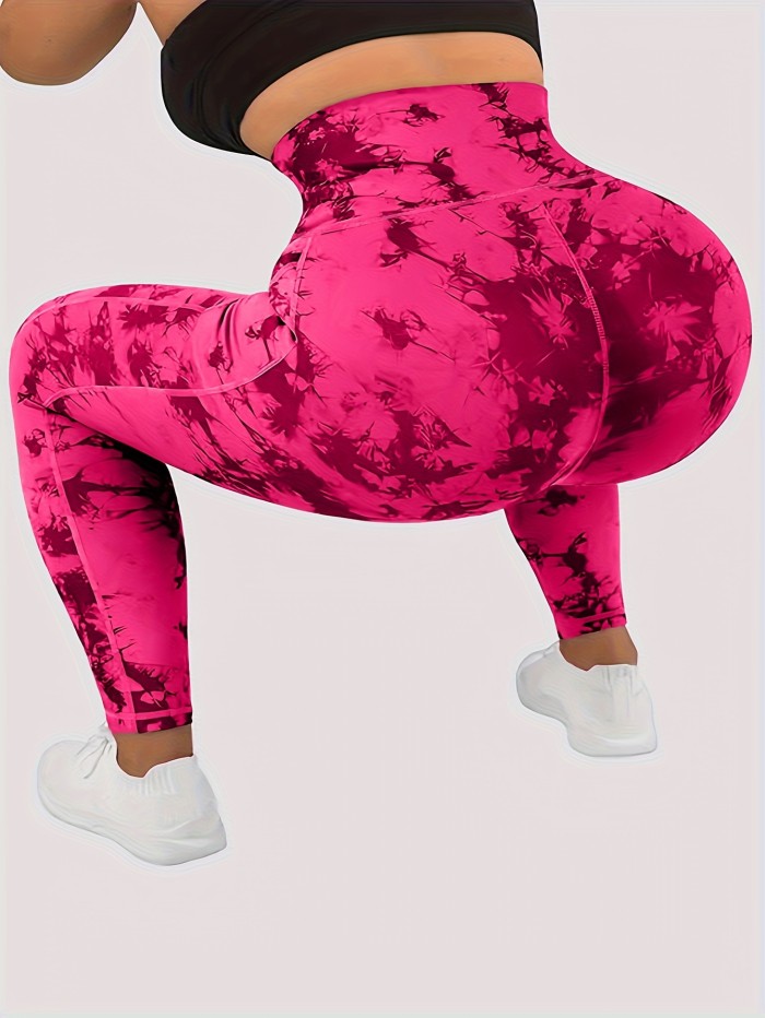 Tie Dye High Waist Yoga Leggings - Sculpting, Butt Lifting, Tummy Control, Moisture-Wicking, Four-Way Stretch Fitness Pants for Women - Wide Waistband, Comfortable, Sweat-Resistant, Perfect for Gym, Sports, Running, and Yoga Workout