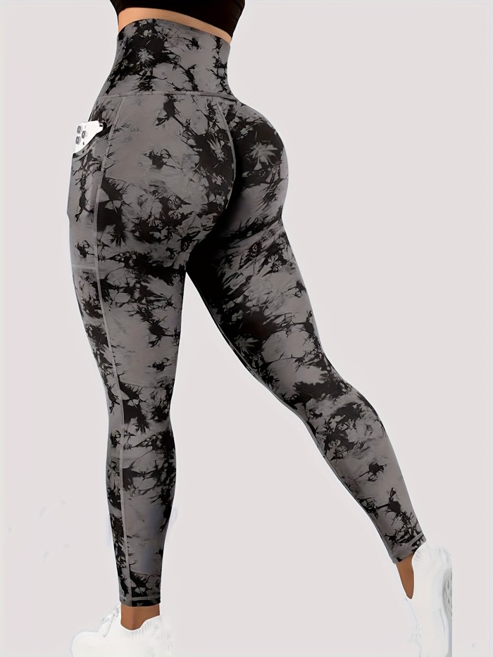 Tie Dye High Waist Yoga Leggings - Sculpting, Butt Lifting, Tummy Control, Moisture-Wicking, Four-Way Stretch Fitness Pants for Women - Wide Waistband, Comfortable, Sweat-Resistant, Perfect for Gym, Sports, Running, and Yoga Workout