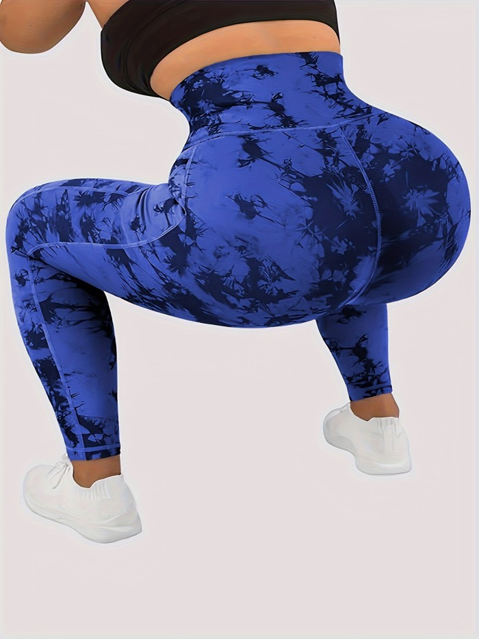 Tie Dye High Waist Yoga Leggings - Sculpting, Butt Lifting, Tummy Control, Moisture-Wicking, Four-Way Stretch Fitness Pants for Women - Wide Waistband, Comfortable, Sweat-Resistant, Perfect for Gym, Sports, Running, and Yoga Workout