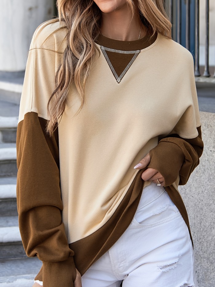 Women's Fashion Fall\u002Fwinter Long-sleeved Patchwork Pullover Halloween Sweatshirt