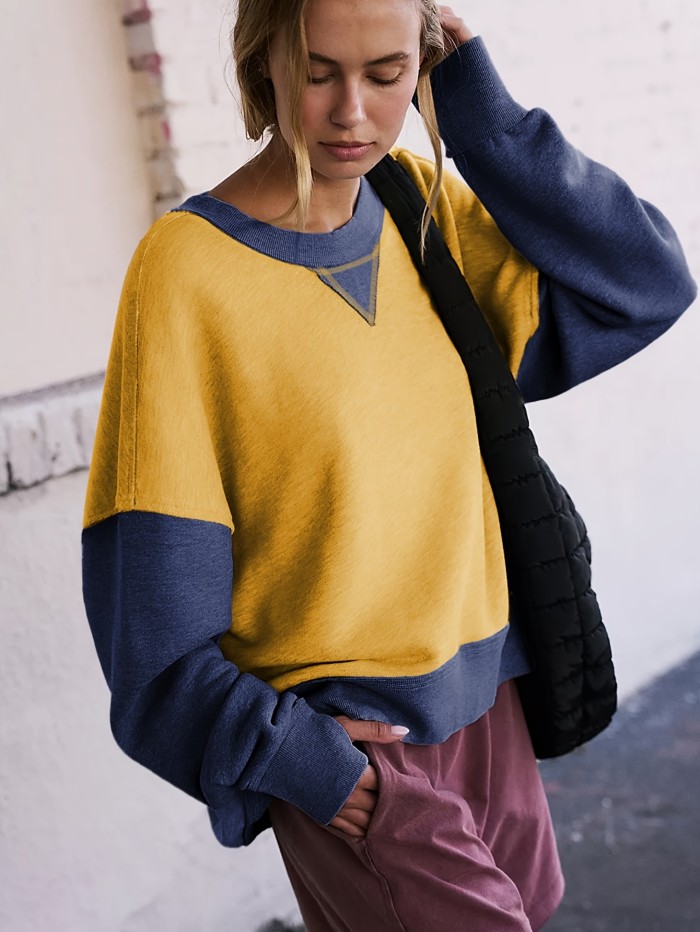 Women's Fashion Fall\u002Fwinter Long-sleeved Patchwork Pullover Halloween Sweatshirt