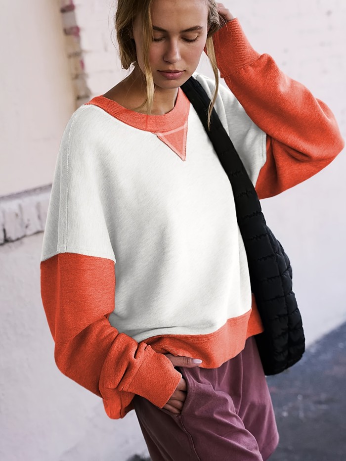 Women's Fashion Fall\u002Fwinter Long-sleeved Patchwork Pullover Halloween Sweatshirt