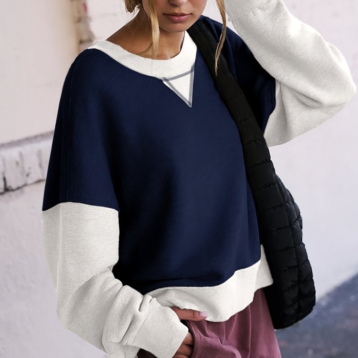 Women's Fashion Fall\u002Fwinter Long-sleeved Patchwork Pullover Halloween Sweatshirt