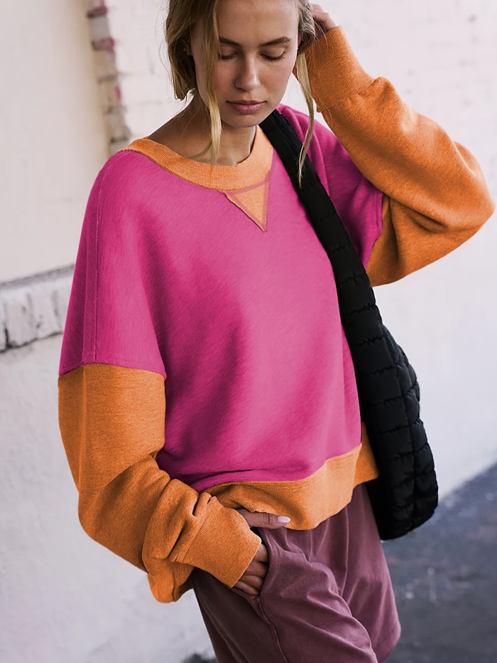 Women's Fashion Fall\u002Fwinter Long-sleeved Patchwork Pullover Halloween Sweatshirt