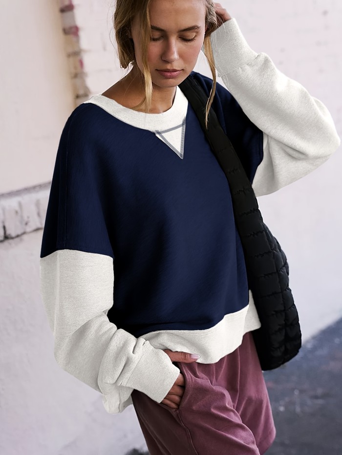 Women's Fashion Fall\u002Fwinter Long-sleeved Patchwork Pullover Halloween Sweatshirt