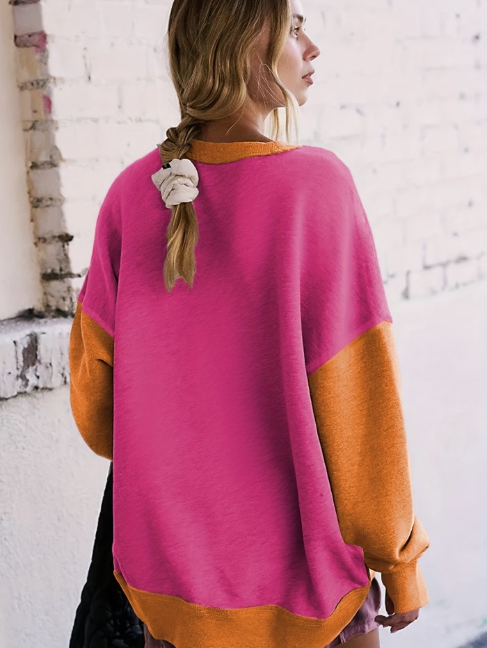 Women's Fashion Fall\u002Fwinter Long-sleeved Patchwork Pullover Halloween Sweatshirt