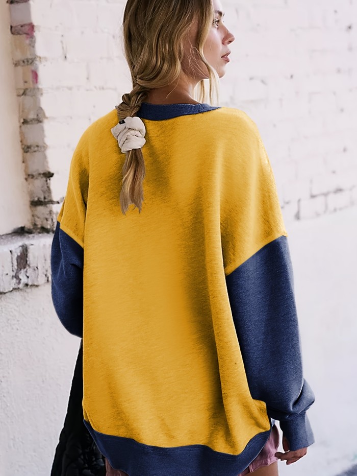 Women's Fashion Fall\u002Fwinter Long-sleeved Patchwork Pullover Halloween Sweatshirt