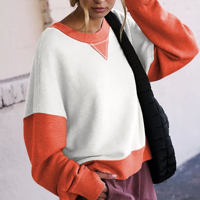 Women's Fashion Fall\u002Fwinter Long-sleeved Patchwork Pullover Halloween Sweatshirt