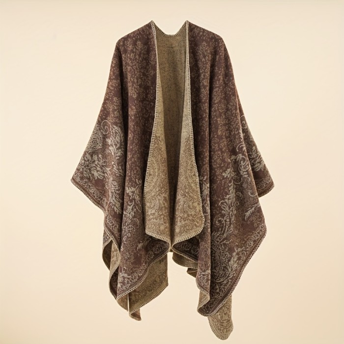 Oversized Boho Multicolor Sunscreen Shawl Wrap - Windproof & Coldproof Women's Cardigan for Air Conditioned Room, Casual Warm Blanket Shawl