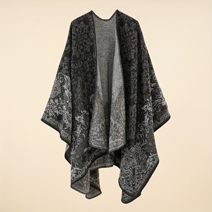 Oversized Boho Multicolor Sunscreen Shawl Wrap - Windproof & Coldproof Women's Cardigan for Air Conditioned Room, Casual Warm Blanket Shawl