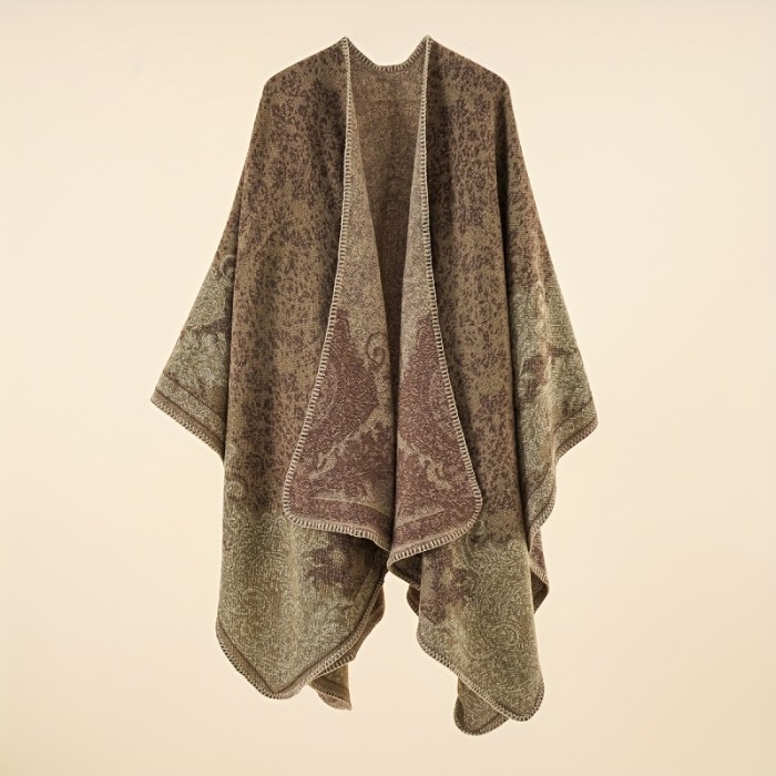 Oversized Boho Multicolor Sunscreen Shawl Wrap - Windproof & Coldproof Women's Cardigan for Air Conditioned Room, Casual Warm Blanket Shawl