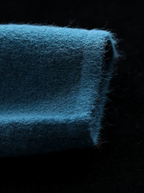 Vintage Solid Color Embroidered Wool Blend Cardigan Top