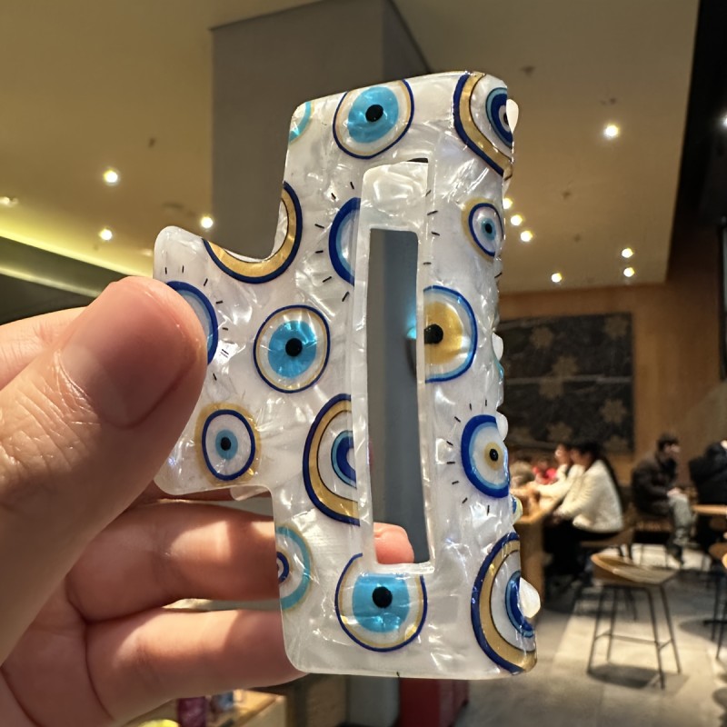 1pc Elegant Evil Eye Hair Claw Clip - Stylish Grip for Hair Styling, Trendy Hair Accessory with Simple Design, Perfect for Women's Hairdo, Daily Use, Party, Wedding, and Special Occasions