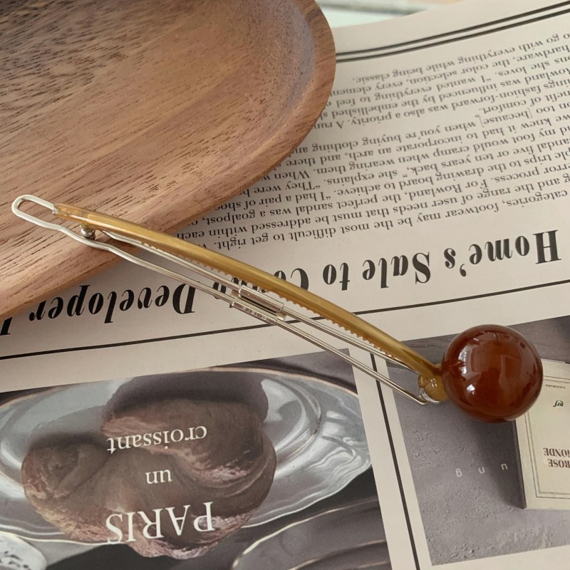 2024 Super Hot Candy Color Plate Hairpin One Word Frog Buckle Can Not Fall Off The Ball Cute Hairpin Clip